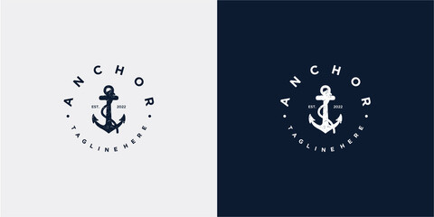 Anchor silhouette logo design inspiration for your business