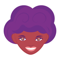 Isolated avatar of a happy afro american girl Vector