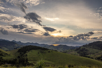 sunset in the mountains