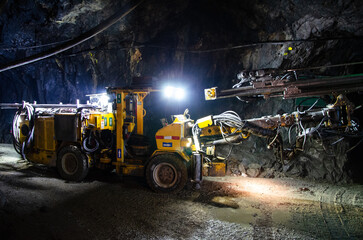 Jumbo Drill Posing at Underground Mine.