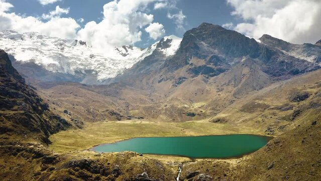 Lake at the Huaytapallana mountain range in Huancayo - Junin, Peru