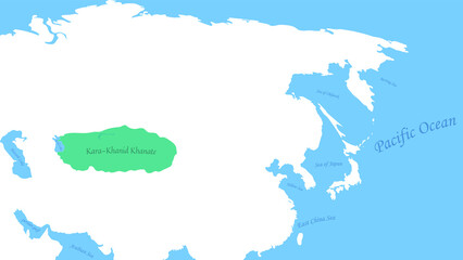 Map of Kara-Khanid Khanagate Asia Turkish Country