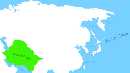 Obraz premium Map of Ghaznavids Empire Asia Middle East Turkish Country