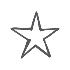 Star doodle, hand drawn icon.