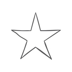 Star doodle, hand drawn icon.