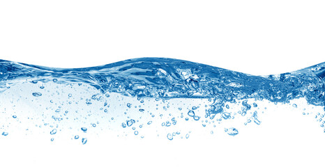Blue water splash isolated on white background