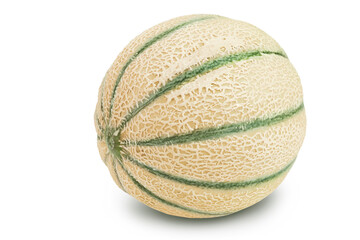 Cantaloupe melon isolated on white background with clipping path and full depth of field