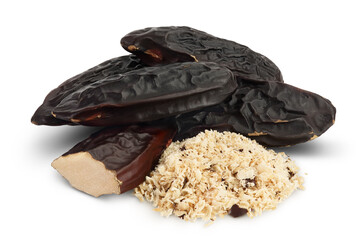 Tonka bean isolated on white background with clipping path and full depth of field. Bean of...