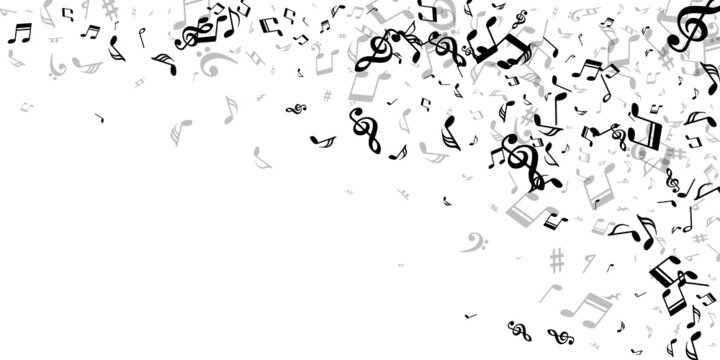 Musical notes flying vector wallpaper. Song