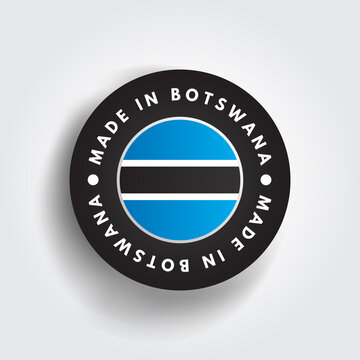 Made in Botswana text emblem badge, concept background