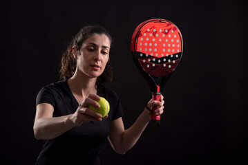 Woman ready for play paddle tennis