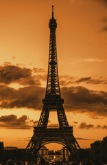 eiffel tower at sunset