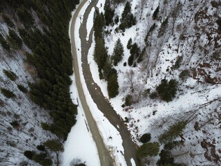 Fototapeta premium River and forest road