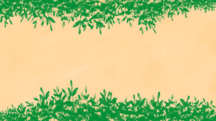 Spring background with green leaves and copy space