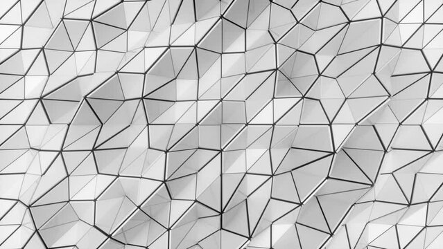 4K abstract triangular mesh surface. Seamless loop.