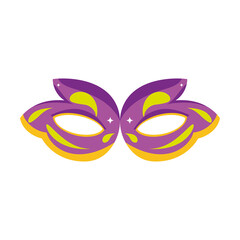 Isolated venetian facial mask with feathers Vector