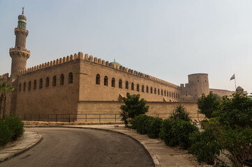 Obraz premium Road to the entrance of Citadel of Saladin in Cairo, Egypt