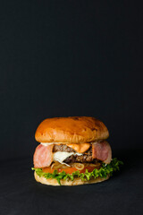 delicious hamburger ready to enjoy with family