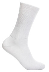 Long white sock on mannequin isolated on white