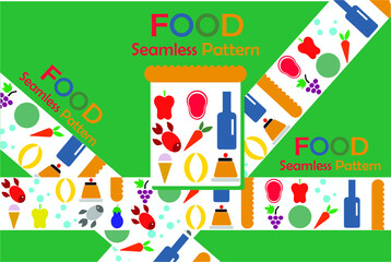 Poster food pattern vector illustration.