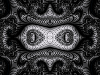 Bright seamless background. Fractal beautiful picture. Computer image generation. Spirals.