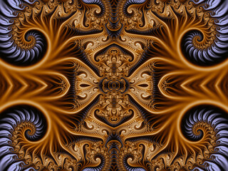 Bright seamless background. Fractal beautiful picture. Computer image generation. Spirals.