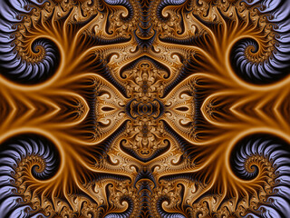 Bright seamless background. Fractal beautiful picture. Computer image generation. Spirals.