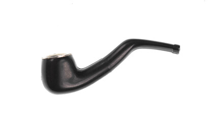 black smoking pipe isolated on white background