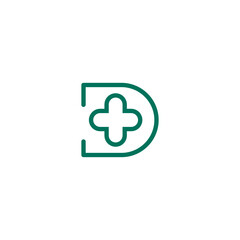 Letter D Medical logo vector design