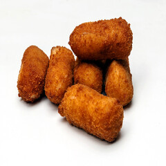 Croquettes surrounded by white background