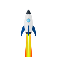 Rocket ship launch Startup background illustration. Concept of business product on market, startup, growth, creative idea. VECTOR EPS10.