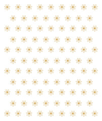 Seamless pattern with beige flowers on white background, flat design, cute round flower plant nature collection, abstract flowers, decoration elements, isolated flowers, cute card, vector illustration