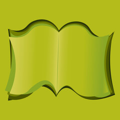 Illustration on a square background - open book, reading, literature. Design element of books, notebooks, postcards, interior items. Wallpapers, textiles, packaging, background for a website, mobile
