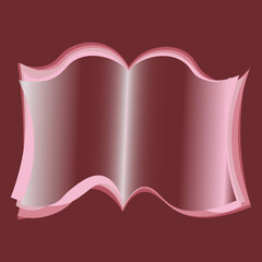 Illustration on a square background - open book, reading, literature. Design element of books, notebooks, postcards, interior items. Wallpapers, textiles, packaging, background for a website, mobile