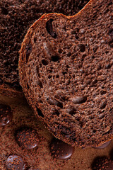 .Wholemeal bread from natural fermentation with cocoa and chocolate chips