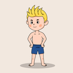 Male character cartoon summer vacation concept 