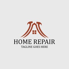 Home repair logo design template. Vector illustration