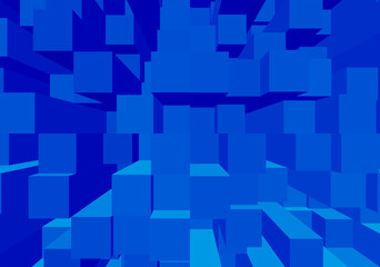 Abstract blue digital blocks background