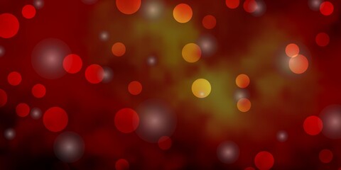 Obraz premium Dark Orange vector template with circles, stars.