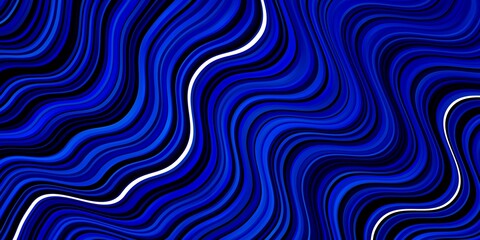 Fototapeta na wymiar Dark BLUE vector template with curved lines.