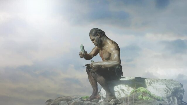 ancient primitive caveman render 3d 