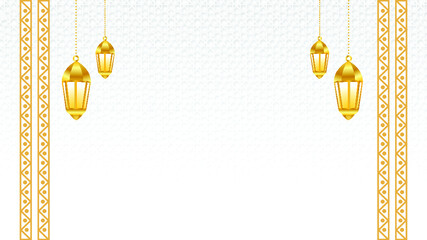 
Arabic Islamic elegant white and golden ornamental background with Islamic pattern design