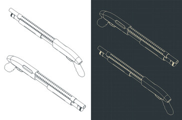 Shotgun isometric blueprints