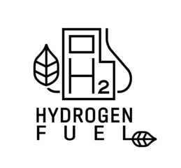 Green hydrogen station symbol. Editable vector illustration