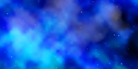Light BLUE vector background with small and big stars.