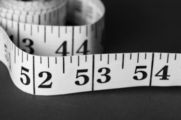 measuring tape in black and white