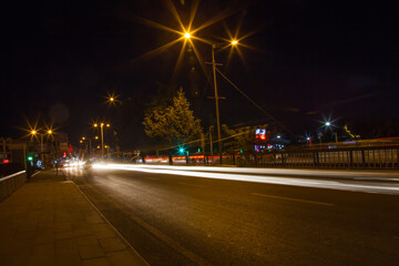 Fototapeta na wymiar light and city and car