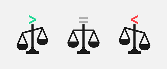 Scale. Icon set. Vector illustration EPS 10