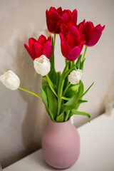 vase with Flowers. tulips