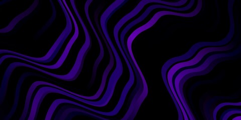 Dark Purple vector background with bent lines.